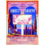 Direct Orient vers 1920 PINCHON Maulde & Renou Paris Affiche entoilée/ Poster on Linnen T.B.E. A -