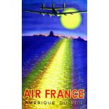 Air France - Amérique du Sud 1949 VASARELY VICTOR Perceval Paris 1949 Aff. Entoilée. / Poster on