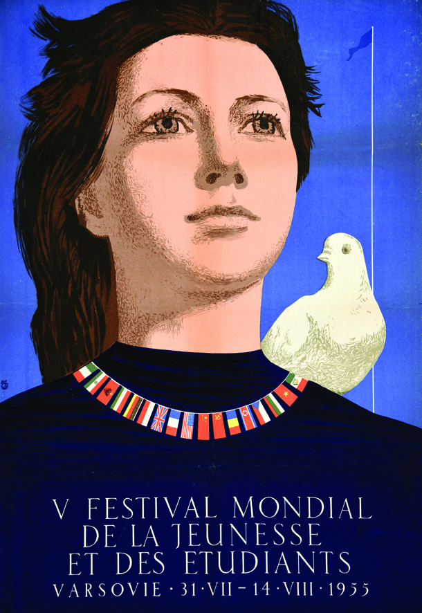 Festival Mondial de la Jeunesse et des Etudiants Varsovie 1955 PICASSO PABLO d'après) Affiche