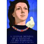 Festival Mondial de la Jeunesse et des Etudiants Varsovie 1955 PICASSO PABLO d'après) Affiche