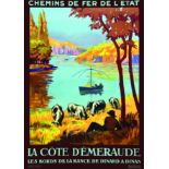 Les Bords de La Rance - La Côte d'Emeraude vers 1925 GALLAND ANDRE De la Goutte d'Or Paris Affiche
