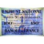 Banque de France vers 1919 SEBILLE ALBERT Draeger 1 Affiche Non-Entoilée / Vintage Poster not