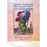 Légion Française des Combattants - Notre drapeau reste sans tâche 1941 Audin Lyon Affiche