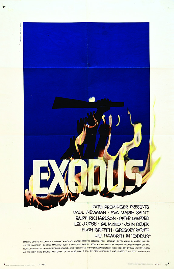 Exodus Otto Preminger 1961 United Artist 1 Affiche Non-Entoilée / Vintage Poster on Paper not