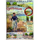 Chatelaillon ( photo avant entoilage ) vers 1900 Affiches Camis Paris Affiche entoilée/ Vintage