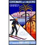 Chréa - Centenaire de L'Algérie - Encadrée / Framed 1930 VENTRILLON G. LITH. BACONNIER Alger Affiche