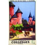 Collonges la Rouge 1933 ALO Lucien Serre & Cie Paris Affiche entoilée/ Vintage Poster on Linnen T.