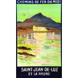 Saint - Jean de Luz vers 1930 H.G. Lucien Serre & Cie France Affiche entoilée/ Vintage Poster on