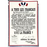 Appel du 18 Juin - A tous les Français -Tirage Anglais corrigé des erreurs. Affiche Rare 1940 Le