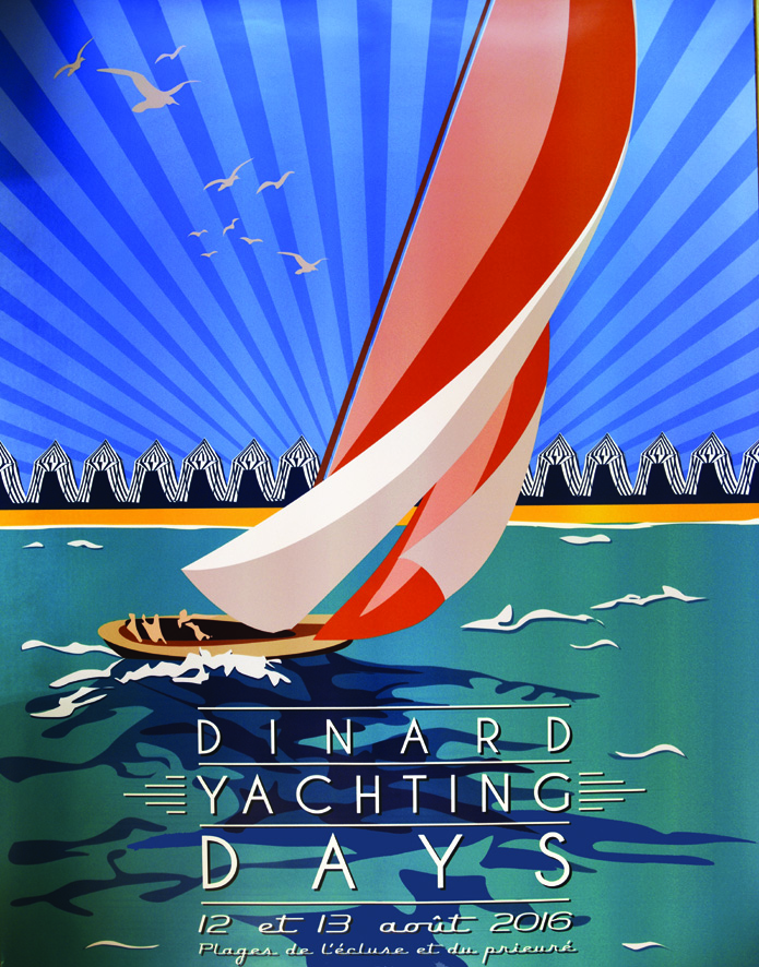 Dinard Yatching Days 2016 Affiche entoilée/ Vintage Poster on Linnen T.B.E. A - 156 x 120 cm