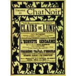 Theatre du Chat Noir - Clairs de Lune vers 1900 Affiche entoilée/ Vintage Poster on Linnen T.B.E.