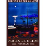 Fouras - Plages de l'Océan vers 1925 GALLAND A. Chemins de Fer de l'Etat. Sté Nat. de Publicité