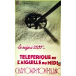 Chamonix La Neige à 2500 m vers 1930 DOUCET RAOUL Croutzet & Depost Paris Affiche entoilée/