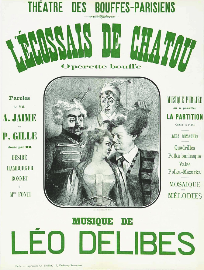 Châtou -L'Ecossais de Chatou. Opérette Bouffe, Musique de Léo DELIBES, Théatre des Bouffes-Parisiens