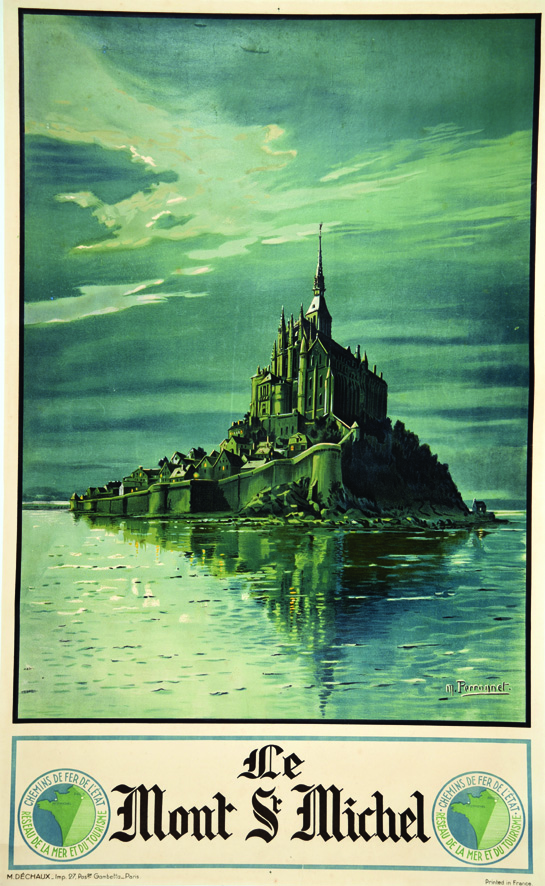 Le Mont Saint Michel vers 1920 PERRONNET M. Déchaux Paris Aff. Entoilée. / Vintage Poster on Linen