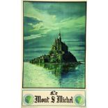 Le Mont Saint Michel vers 1920 PERRONNET M. Déchaux Paris Aff. Entoilée. / Vintage Poster on Linen