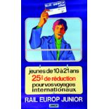 Rail Europ Junior 1970 Dufournet 1 Affiche Non-Entoilée / Vintage Poster on Paper not lined B.E. B +