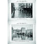 Lot de 2 Inondations 1910 : Cour d'Honeur du Palais Bourbon - La rue de Bourgogne 1910 Offert par Au