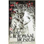 Kolonial Museum Amsterdam - Rare affiche coloniale hollandaise / rare holland colonial poster 1941