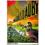 Engrais D'Auby vers 1920 Crépin & Lunven Douai Affiche Entoilée. / Poster on linen B.E. B + 83 x