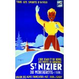 St-Nizier du Moucherotte vers 1930 GORDE GASTON SNCF. Gaston Gorde Grenoble Affiche entoilée/