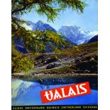 Valais vers 1950 Fiedler S.A. La Chaux de Fonds Carton publicitaire / Advertising cardboard T.B.E. A