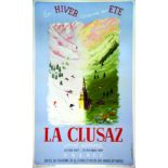 La Clusaz 1947 ASEDROWSKI Lafayette Paris 1 Affiche Non-Entoilée / Vintage Poster not lined T.B.E. A