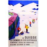 En Suisse les Chemins de Fer..pénètrent jusqu'au cœur des régions des Sports d'hiver vers 1950