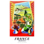 Provence French Railways 1952 JAL Paul Martial Paris Affiche entoilée/ Vintage Poster on Linnen T.