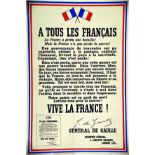 Appel du 18 Juin - A tous les Français 1940 Cette affiche est le tout Premier Tirage de ce célèbre