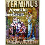 Terminus Absinthe Bienfaisante vers 1900 BATTISTINI J. Affiches Camis Paris Affiche entoilée/