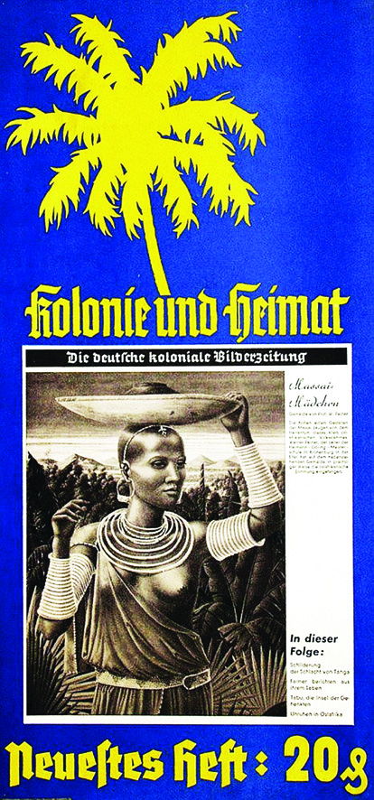 Massaïs Mädchen - Rare affiche Coloniale Allemande vers 1930 1 Affiche Collée sur un papier /