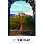 Le Beaujolais ( Ternand) 1957 DOILLON TOULOUSE Hubert Baille Paris Affiche Entoilée. / Poster on