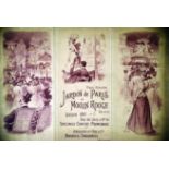 Moulin Rouge & Jardin de Paris Saison 1897 1897 Rapide Paris 1 Affiche Non-Entoilée / Vintage Poster
