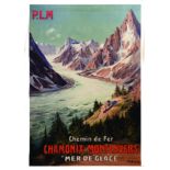 Chamonix-Montenvers - Mer de glace vers 1900 BOURGEOIS E. Moullot Marseille - Paris Affiche