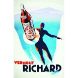 Vermouth Richard vers 1930 Chambéry ( Savoie ) MAURUS J. L. Forain Paris Affiche entoilée/ Vintage