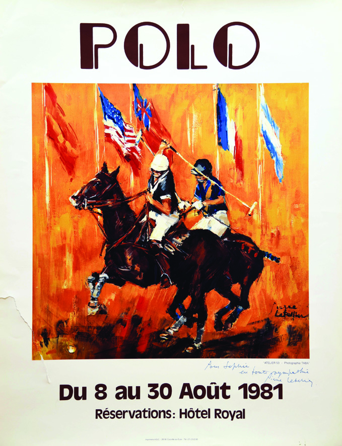 Polo Reservation Hôtel Royal - 1981 affiche signée Pierre Letellier 1981 Deauville ( Calvados )