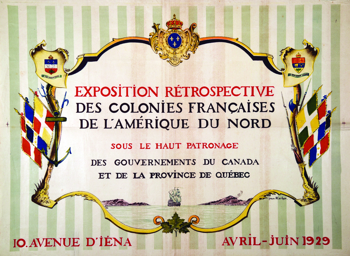 Exposition Rétrospective Colonies Françaises De L'Amérique Du Nord sous h patronage Canada &