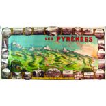 Les Pyrénées vers 1920 BOUDON F. Pech & Cie Bordeaux Affiche entoilée/ Vintage Poster on Linnen B.E.