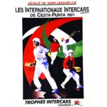 Les Internationaux de Cesta Punta 1991 Alinéa Saint Jean de Luz Affiche entoilée/ Vintage Poster