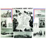 La France avec Nous 1941 Rare affiche de la France Libre imprimée en Angleterre 1 Affiche Non-