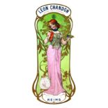 Léon Chandon Grands Vins de Champagne vers 1900 Reims (Marne) Affiche entoilée/ Vintage Poster on