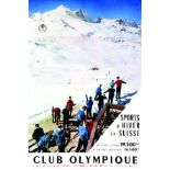 Kandersteg - Sports d'Hiver en Suisse - Club Olympique vers 1950 PHOTO : CAP Havas Paris Affiche