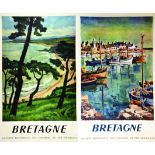 Lot de 2 Bretagnes Lot de 2 Affiches Entoillées / Lot of 2 Vintage Posters lined T.B.E. A - 99 x