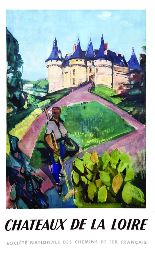 Châteaux de la Loire ( Château de Chambord ) 1953 DESPIERRE Perceval Paris Affiche entoilée/ Vintage