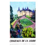 Châteaux de la Loire ( Château de Chambord ) 1953 DESPIERRE Perceval Paris Affiche entoilée/ Vintage