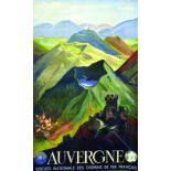 Auvergne 1938 GIROUX ANDRE Paul Martial Paris Affiche entoilée/ Vintage Poster on Linnen Petite