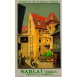 Sarlat 1930 ALO Chaix Paris Affiche entoilée/ Vintage Poster on Linnen B.E. B + Déchirures