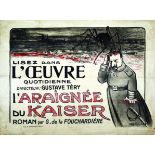 L'Araignée du Kaiser très rare vers 1914 TRUCHET ABEL H. Chachoin Paris 1 Affiche Non-Entoilée /