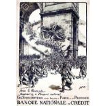 Banque Nationale de Crédit - Arc de Triomphe de Paris vers 1917 SEM Pour le Triomphe souscrivez à